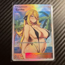 Cynthia V-String Bikini Holo Custom Pokemon Waifu Trainer Card - Image 1