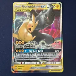 Pokemon Pikachu & Zekrom GX 33/181 SM-Team Up TAG TEAM GX Holo Ultra Rare NM - Image 1