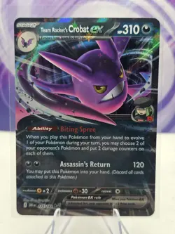 Team Rocket's Crobat ex 122/182 Double Rare S&V: Destined Rivals Pokemon TCG NM - Image 1
