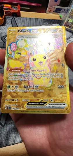 Pokemon TCG Pikachu ex Hyper Rare Full Art Holo 247/191 Sv08 200 HP - Image 3