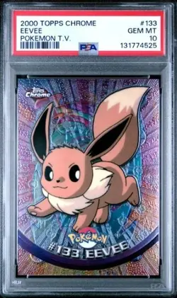 2000 Topps Chrome Pokemon T.V EEVEE #133 PSA 10 GEM MT Vintage MODERN GRADE WOW - Image 1