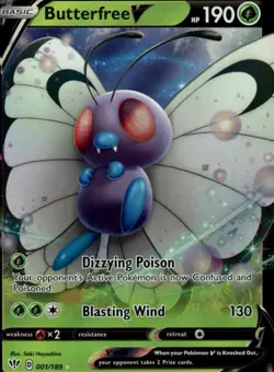 Butterfree V 001/189 Holo V Rare Darkness Ablaze Pokemon Near Mint - Image 1
