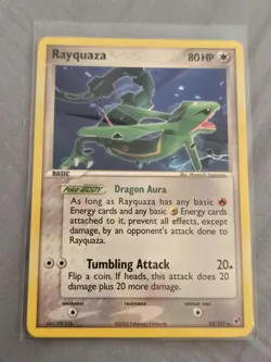 Rayquaza 22/107 Rare Deoxys Pokemon Moderately Played - Image 1