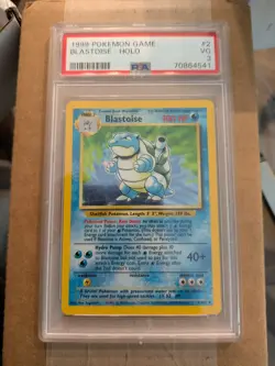 1999 POKEMON TCG BASE SET BLASTOISE HOLO RARE PSA 3 STAGE 2 - Image 1