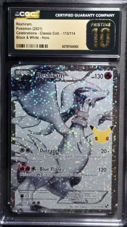 CGC 10 Reshiram #113 Holo #2021 Pokemon Celebrations Classic Black & White - Image 1