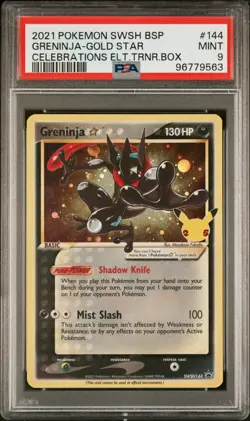 Greninja Gold Star SWSH144 PSA 9 Promo Celebrations Promo Pokemon Card Game - Image 1