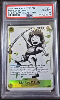 One Piece 2024 ST13 Monkey D Luffy 014 Alt Art English PSA 10 The Three Brothers - Image 1