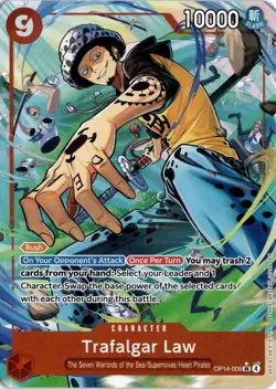 Trafalgar Law OP14-009 One Piece The Azure Sea's Seven Super Rare Alt Art NM - Image 1