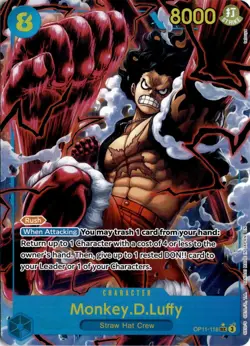 Monkey.D.Luffy (Alternate Art) OP11-118 One Piece A Fist of Divine Speed NM - Image 1