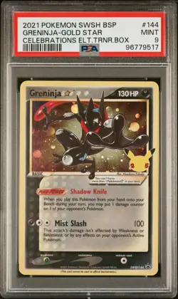 Greninja Gold Star SWSH144 PSA 9 Promo Celebrations Promo Pokemon Card Game - Image 1