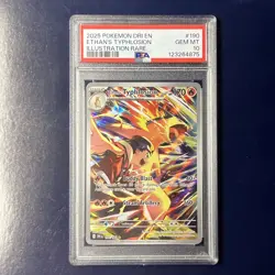 Ethan's Typhlosion 190/182 Destined Rivals Illustration Rare Pokemon Card PSA 10 - Image 1