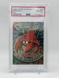 1999 Parasect Topps TV Animation Series 1 Black Logo Pokemon Card PSA 10 #47 - Image 1