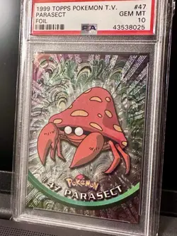 1999 Parasect Topps TV Animation Series 1 Black Logo Pokemon Card PSA 10 #47 - Image 3