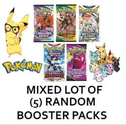Pokemon Cards - 5 Booster Packs (Random packs) - New Sealed - Image 1