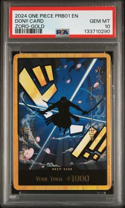 2024 ONE PIECE PRB01-PREMIUM BOOSTER RORONOA ZORO-GOLD DON!! CARD PSA 10 - Image 1