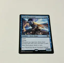 1x Faerie Mastermind NM Promo Planeswalker Stamp March of the Machine Magic MTG - Image 1