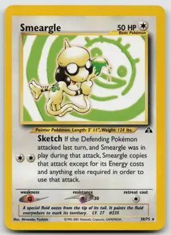 Smeargle 30/75 Rare Neo Discovery Pokemon Unlimited Lightly Played - Image 1