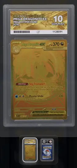 Pokemon TCG Mega Dragonite Ex Mega Hyper Rare 295/217 - Ace 10 Gem Mint - Image 2