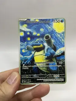 Blastoise Christmas Van Gogh Gold Metal Pokemon Card-Collectible Gift Display！ - Image 1