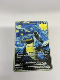 Blastoise Christmas Van Gogh Gold Metal Pokemon Card-Collectible Gift Display！ - Image 2