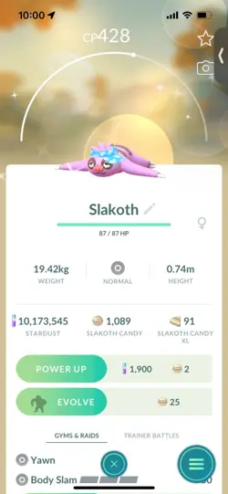 Pokemon Go Shiny Slakoth Blue Visor - Image 1