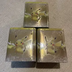 Pokemon Stacking Tins 2022 - Lot of 3 Sealed Tins - Pikachu - Evo Skies Chase - Image 1