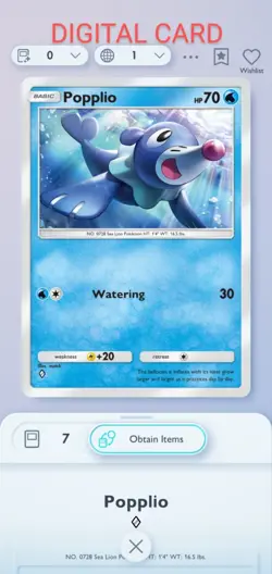 Pokemon Pocket Mobile Game Eevee Grove Set Brionne ◇◇ Rare Digital Trade Card - Image 1