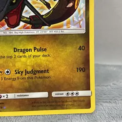 Pokemon Shining Rayquaza 56/73 Shining Legends Holo Shiny Rare 120HP Basic Card - Image 3