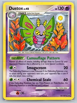 DUSTOX 25/127 RARE PLATINUM POKEMON HP - Image 1