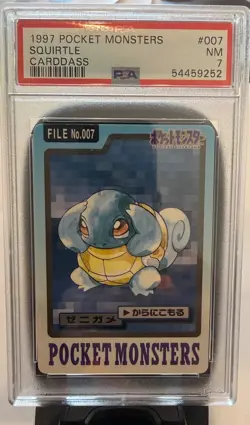 1997 Pokemon Pocket Monsters Japanese Carddass PSA 7 SQUIRTLE #007 - Image 1