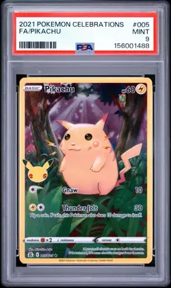 Pokemon 2021 Celebrations Pikachu 005/025 Full Art Holo Rare PSA 9 English - Image 1