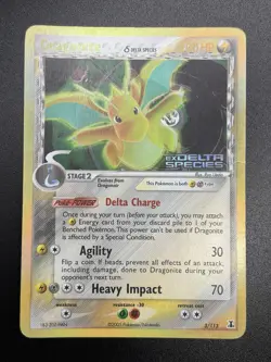 2005 DRAGONITE Pokemon Card #3 3/113 Delta Species STAMPED Reverse Holo Rare MP - Image 3