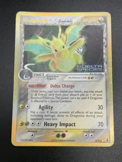 2005 DRAGONITE Pokemon Card #3 3/113 Delta Species STAMPED Reverse Holo Rare MP - Image 4