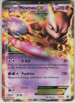 Pokemon TCG Mewtwo EX Ultra Rare Legendary Treasures 54/113 - Image 1
