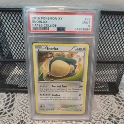 2016 POKEMON XY FATES COLLIDE #77 SNORLAX PSA 9 - Image 1