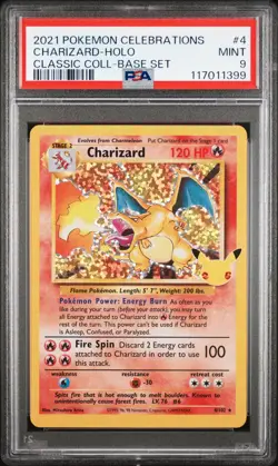 Charizard Holo 4/102 PSA 9 Celebrations Classic Collection Pokemon Card Game - Image 1