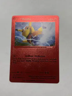 Pikachu Brilliant Deduction - Red Foil Fan Art Display Card NM - Image 1