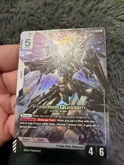 Freedom Gundam GD01-065 Newtype Rising Gundam TCG Card NM LR Foil - Image 2
