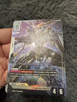Freedom Gundam GD01-065 Newtype Rising Gundam TCG Card NM LR Foil - Image 3
