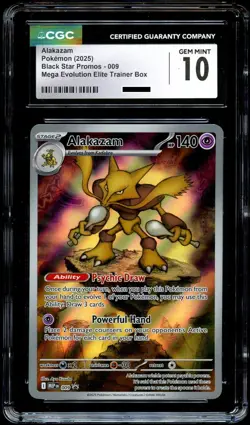 CGC 10 GEM MINT Alakazam 009 MEP Illustration HOLO ETB PROMO MEP009 Pokemon Card - Image 2