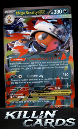 Mega Scrafty ex - 135/217 135/217 Pokemon Double Rare ME: Ascended Heroes Card N - Image 1