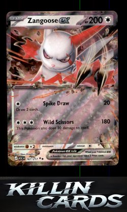 Zangoose ex 167/217 Pokemon Double Rare ME: Ascended Heroes Card NM - Image 1
