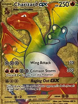 New Charizard Wing Attack VMAX Gold Metal POKEMON Card Collectible Gift Display - Image 1
