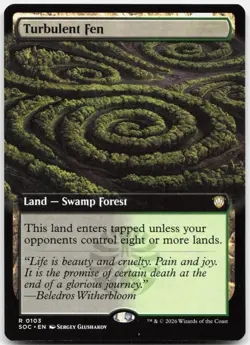 Turbulent Fen (Extended Art) 103 Commander: Secrets of Strixhaven MTG LP - Image 1