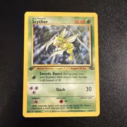 Pokemon Scyther TCG Jungle Card 26/64 Regular 1st Edition Rare - Image 1