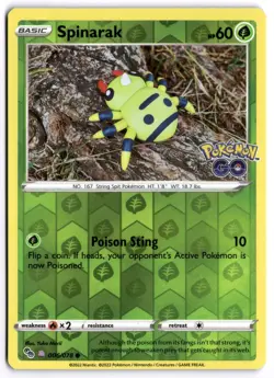 Pokemon Go Spinarak Reverse Holo Ditto #6 Near Mint - Image 1