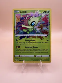 Pokemon TCG Celebi 009/185 SWSH04 Vivid Voltage Amazing Rare Holo Basic NM* - Image 1