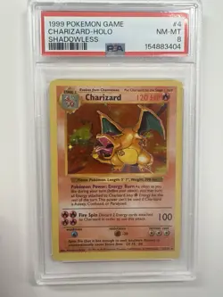 Pokemon TCG 1999 Charizard Holo Shadowless Base Set PSA 8 4/102 English - Image 5