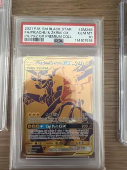 PSA 10 GEM MINT Pikachu & Zekrom GX SM248 Black Star Promo Holo Pokemon TCG - Image 1