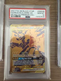 PSA 10 GEM MINT Pikachu & Zekrom GX SM248 Black Star Promo Holo Pokemon TCG - Image 2